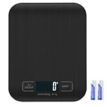 Kitchen Scale, 11 lb Digital Food Scales with Batteries, 5 Units with Tare Function, Touch Button, Backlit LCD Display