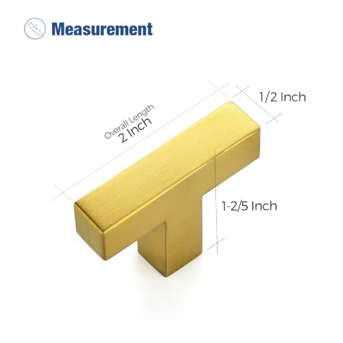 Image of Ravinte 5 Pack Kitchen Gold Cabinet Handles Single Hole Center Stainless Steel Square Cabinet Pulls for Dresser Drawer Cupboard Handles with Screwdriver