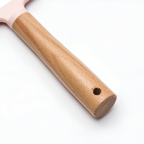 Image of Heart‑Shape Wood‑Handle Handheld Mirror - 25 x 13 cm Travel Makeup Mirror with Hanging Hole (Colour May Vary) (1, Heart)