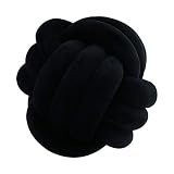 Cratone Knot Kissen Knotenkissen Kreativität Knoten Kugel Kissen Plüsch Weiche Zierkissen Knoten für Sofa Bett Büroraum Dekoration 20 cm (Schwarz)