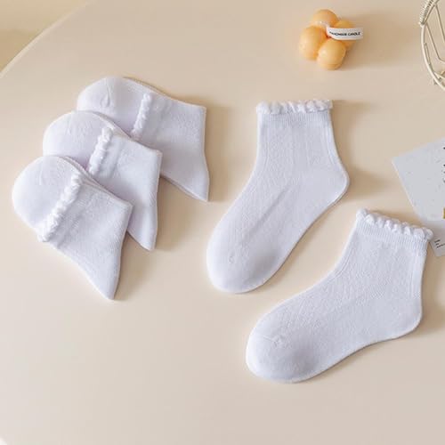 Girls Socks 10 Pairs Ankle Socks Preppy Cute White Breathable Cotton Warm Sock Comfy Ruffle Laced Dress Uniform Sock3