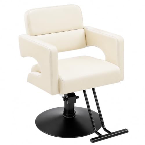 Barber Salon Chair for Hair Stylist with Hydraulic Pump &