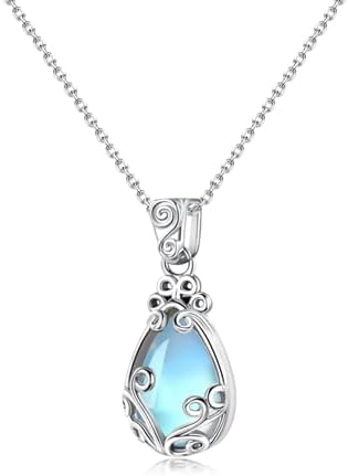 Larimar/Moonstone/Black Onyx/Moss Agate Necklace Jewelry Gifs for Women