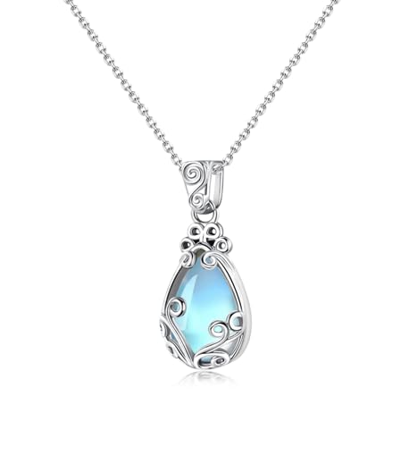 TALYKONG Larimar/Moonstone/Black Onyx/Moss Agate Necklace Jewelry Gifs for Women