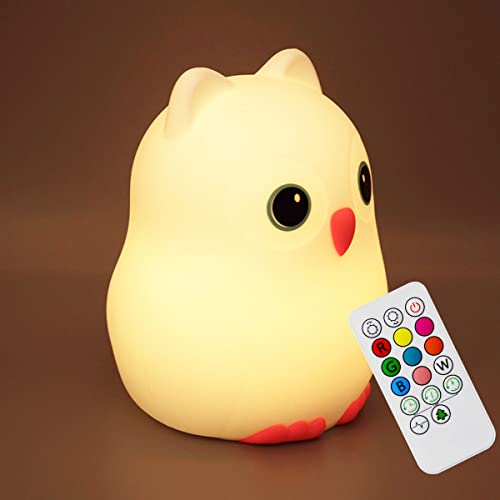 HAPPYBAG Night Light for Kids,LED Cute Lamps Rechargeable Sleep Nursery Bedside Lamp,with Touch Sensor Lights for Children's Holiday Gift (Dinosaur) (Bird)