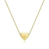PORPI-JOJO Initial Necklaces for Women 18k Gold Plated Letter M Necklaces for Girls Tiny Heart Initial Pendant Jewelry for Girls