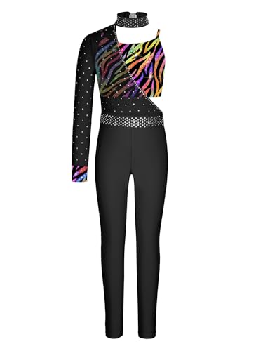 Justaucorps filles unitard en strass Aislor pour gymnastique enfants et danse athlétique