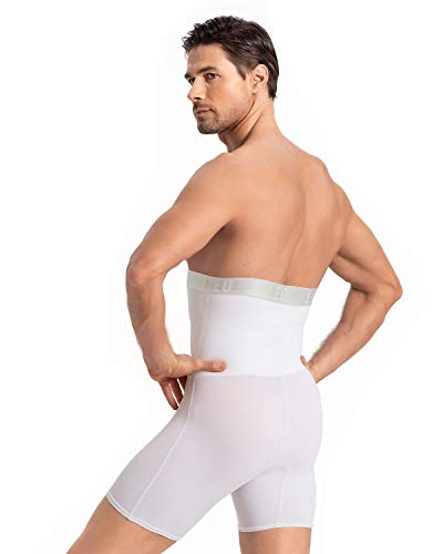 Leo Slimming Mens Underwear Girdle Compression - Body Shaper Shorts For Men White #TOP1