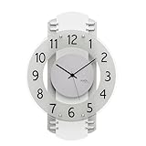 AMS Wanduhr 5617 - Funk-Wanduhr, Küchenuhr, geräuscharme Uhr, Holzgehäuse, 40x28cm,...