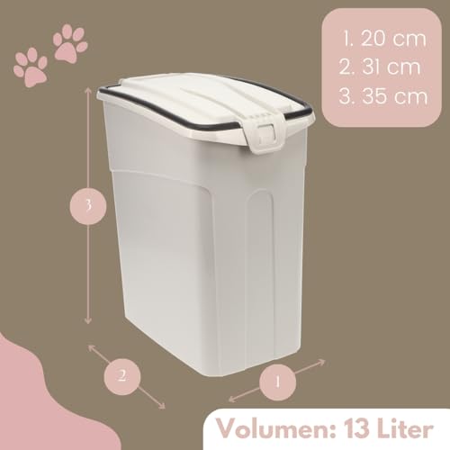 GarPet 2er Set Futtertonne Luftdicht mit Deckel Futtertonne Hund Katze Hundefutter Trockenfutter Aufbewahrung Futterbox Hund Hundefutter Box 13 L