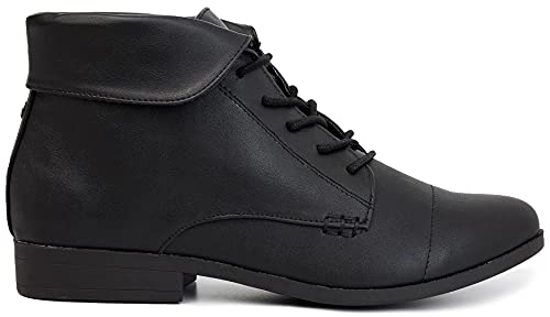 LONDON FOG Crissy Dress Ankle Boot Ladies Lace Up Bootie with Collar2