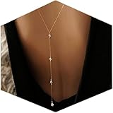 Artmiss Wedding Bridal Backdrop Necklace Crystal Back Necklace Gold Jewelry for Women