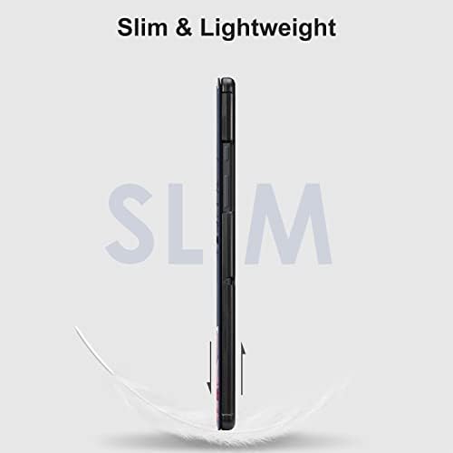 FINTIE Slim Case for Samsung Galaxy Tab A8 10.5 inch 2021 Model (SM-X200/X205), Super Thin Lightweight Hard Back Shell Tri-Fold Stand Cover with Auto Wake/Sleep, Blooming Hibiscus