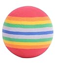 ABOOFAN Lot de 10 Balles D’Entraînement Golf en Éponge Arc en Ciel Légères et Flexibles Balles Practice Sécurisées pour Intérieur et Extérieur Outil D’Entraînement Couleur Aléatoire