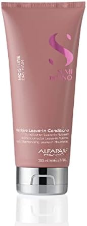 Alfaparf Milano Semi Di Lino Moisture Nutritive Leave-in Sulfate Free Conditioner for Dry Hair - Professional Salon Quality - SLS, Paraben and Paraffin Free - Safe on Color Treated Hair, 6.76 Fl Oz