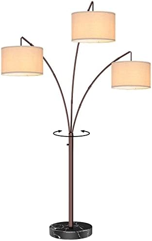 PARTPHONER Arc Floor Lamps for Living Room, Modern Tall Standing Lamps, Multi-Arm Trilage Arched for Bedroom Lounge Home Office, Oil Rubbed Bronze