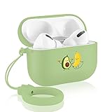 Cartoon Avocado Banana Airpods Pro Case Cover, Green Airpods Pro Case Soft TPU Protective Cover Comp