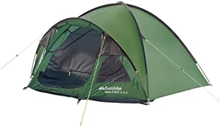 Eurohike Cairns 2 DLX Nightfall Dome Tent with Nightfall Darkened Technology Bedroom, 2 Man Tent, Festival Tent, Festival Essentials, Camping Tent, Camping Equipment, Green