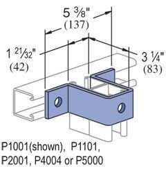 Genuine Unistrut P1737-EG 3 Hole "U" Shaped Connector Fitting for use with P1001, P1101, P2001, P4004, P5000 and All 3-1/4" Tall Strut Channel
