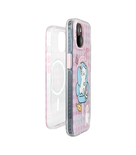 Image of Couch Queen Series Case for iPhone 15 Compatible with Wireless Charging | Fun Lazy Cat Cartoon Design with Glossy Finish | Slim Shockproof Protective Back Cover | Couch Queen Edition