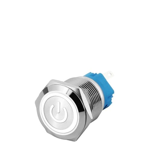 Interruptor de botón metálico 16mm auto bloqueante de 24V para coche