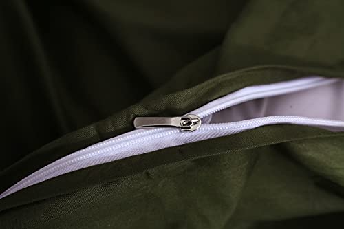 Image of F.Y.Dreams Weighted Blanket Duvet Cover 60x80 inches with 8 Ties,Zipper on Long Side /100% Cotton, Amy Green /Just Duvet Cover