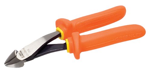 Greenlee 0251-08A-Ins 8-Inch Insulated Angled Diagonal Cutting Pliers , Orange #TOP14
