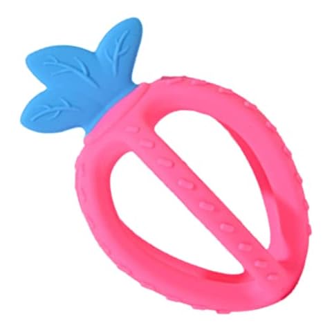 Steadybombb Silicone Molar Chew Toy - Soothing Teether Designed In Lovely Strawberry Shape - Soft And Gentle Baby Chew Toys For Massage Teeth, Sucking Needs, Cute Infant, And Shower Gifts Cover