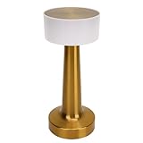 OUKENS Small Table Lamp, 3 Color Rechargeable Touch Nightstand Lamp, USB Charging, Portable Cordless Gold Desk Light for Restaurant Bedroom Bars Home