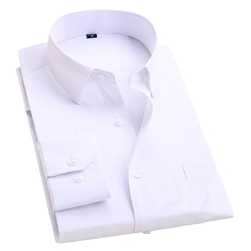 Chemise Habillée Homme Tissu Oxford Gris Anti-Plis Manches Longues Motif 42