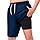 MEILONGER Badehose Jungen 2 in 1 Badeshorts Kinder Schnelltrocknend Boardshorts Bademode Schwimmhosen mit Kompression Innenhose Verstellbare Tunnelzug(Marine,176)