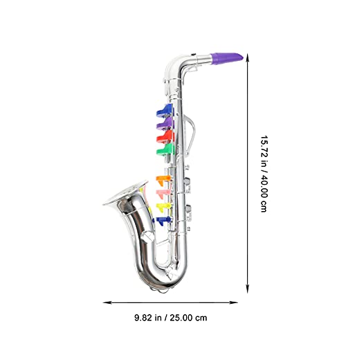 NUOBESTY Muzikale Windinstrumenten Voor Kinderen 2 Stks Metallic Silver Saxofoon en Trompet Hoorn Speelgoed Prestaties… - Image 3