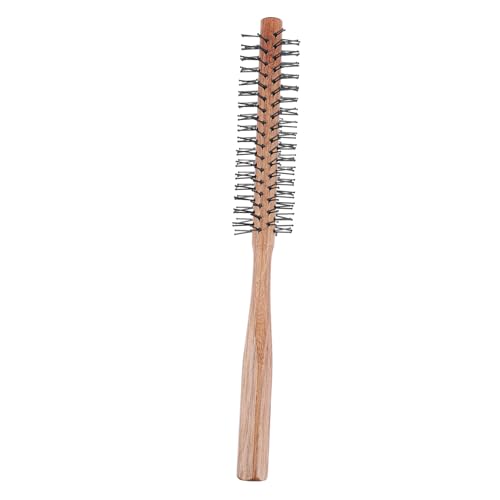 Ipetboom 1pezzi Spazzola Capelli Rotonda in Legno Naturale Per Styling Ricci e Massaggio Capelluto Pettine Cilindrico Leggero e Resistente Per Acconciature Morbide e Districante