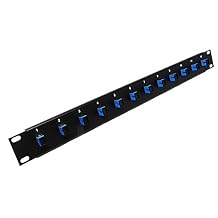 Ultra Spec Cables 12 Port SC Fiber Patch Panel Singlemode Blue Couplers Loaded 1u 19"