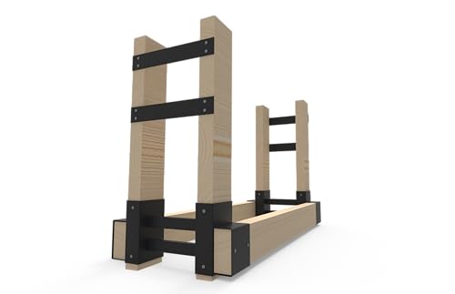 Artigarden Outdoor-Kaminholzregal Aufbau-Set mit 4 Tragstangen für Feuerholzstapel, Hochbelastbares DIY Kaminholz-Gestell für Kantholz 50x100 mm, Schwarz, 1 Paar Artigarden Outdoor-Kaminholzregal Aufbau-Set mit 4 Tragstangen für Feuerholzstapel, Hochbelastbares DIY Kaminholz-Gestell für Kantholz 50x100 mm, Schwarz, 1 Paar