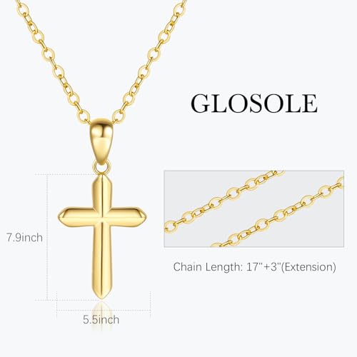 Womens Gold Cross Necklace 14K Gold Cross Necklaces for Women Crosses Pendants Necklaces for Women Soft Lines and Smooth Edges Womens Chain Crosses Necklace2