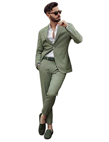 Men's New Casual Suit Single Breasted Button for Homecoming Daily Leisure Jacket & Pants Set