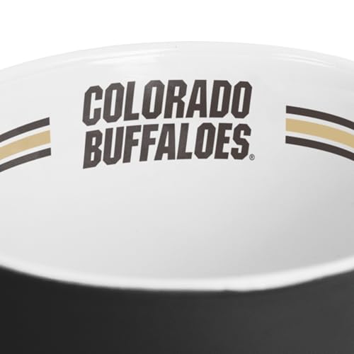 Image of Logo Brands NCAA Colorado Buffaloes 15 oz Stripe Coffee Mug - Vintage Team Logo, Inside Print & Stripes, Microwave & Dishwasher Safe- Great Gift For Fans & Alumni