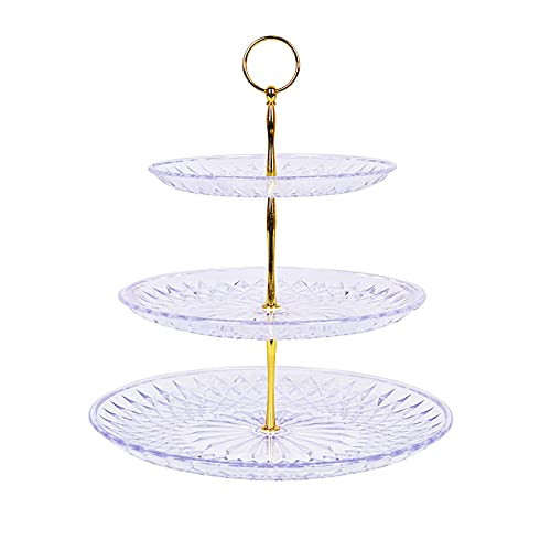 12-inch 3 Tier Crystal Clear Plastic Cupcake Holder Round Dessert Stand - Party Events Reception Catering Decorations