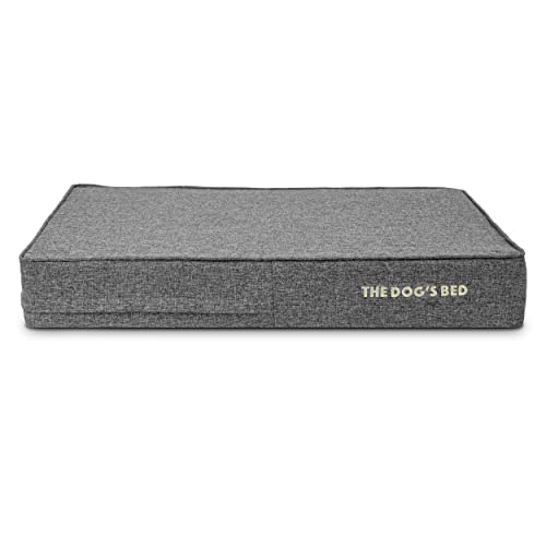 The Dog’s Bed Orthopedic Memory Foam Dog Bed, Large Grey Linen 40X25, Pain Relief For Arthritis, Hip & Elbow Dysplasia, Post Surgery, Lameness, Supportive, Calming, Waterproof Washable Cover #TOP7