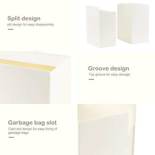 JF HOME BLISS Wall Mounted Storage Box with Flip Lid Large Capacity Organizer for Bathroom Kitchen Office Holds Cotton Swabs Floss Tissues Makeup Pads Space-Saving No-Drill Installation White - Image 2