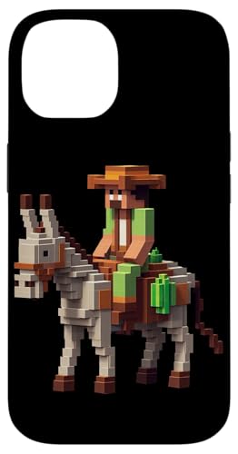 Farmer Riding Donkey BlockX^C j̎q ̎q Q[p sNZ X}zP[X iPhone 14 p