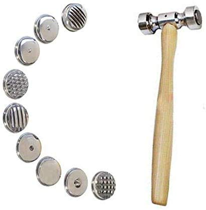 New 9-in-1 Interchangeable Faces Texturing Metal Forming Jewelry Pattern Making Hammer I Made In India