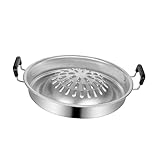 Toyvian Professionelle Grillpfanne für Camping und Outdoor mit Doppeltem Griff Stabile Bbq Grillplatte Große Oberfläche für Fleisch Gemüse Robust und Einfach zu Reinigen
