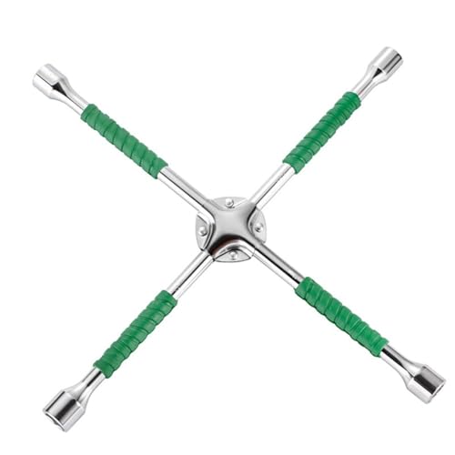HpLive Llave cruzada para tuercas de rueda de coche, con 4 anchos de llave, 17-23 mm, color verde