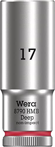 Wera 05004539001 8790 HMB Deep Socket, Red, 17.0 mm