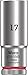Wera 5004539001 8790 HMB Deep 3/8" socket, 17.0 mm, Red