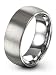 Tungsten Wedding Band Ring 7mm for Men Women Comfort Fit Domed Round Brushed 9.5