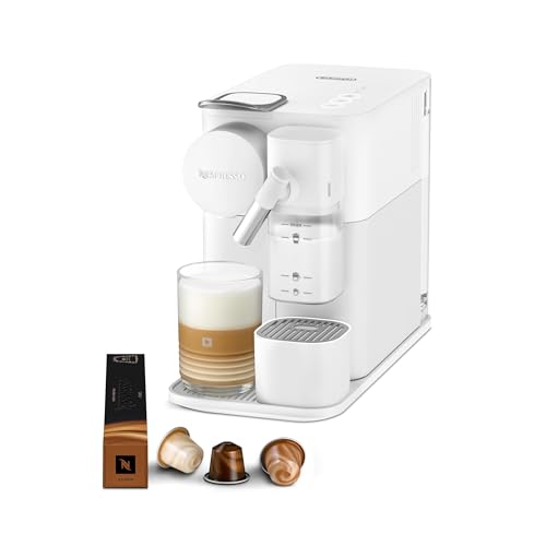 Nespresso De'Longhi Lattissima One Evo, Machine à Café à Capsules, Mousseur à Lait Automatique, Espresso, Cappuccino et Latte, EN510.W, 1450W, Blanc