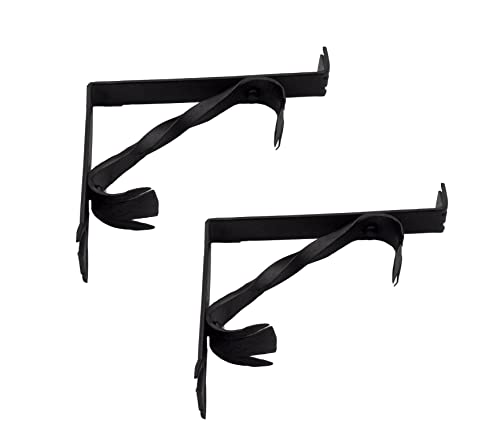 Dekorative Regalhalterung Halterungen Schwarz Paar 15,2 cm Wandmontage schwimmende Metallregalstrebe 2 Stück L Form Heavy Duty Rustikale Ecke Geschmiedetes Eisen Cover